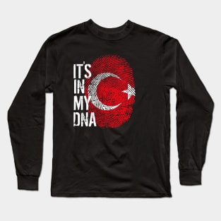 Turkey Flag Fingerprint My Story DNA Turkish Long Sleeve T-Shirt